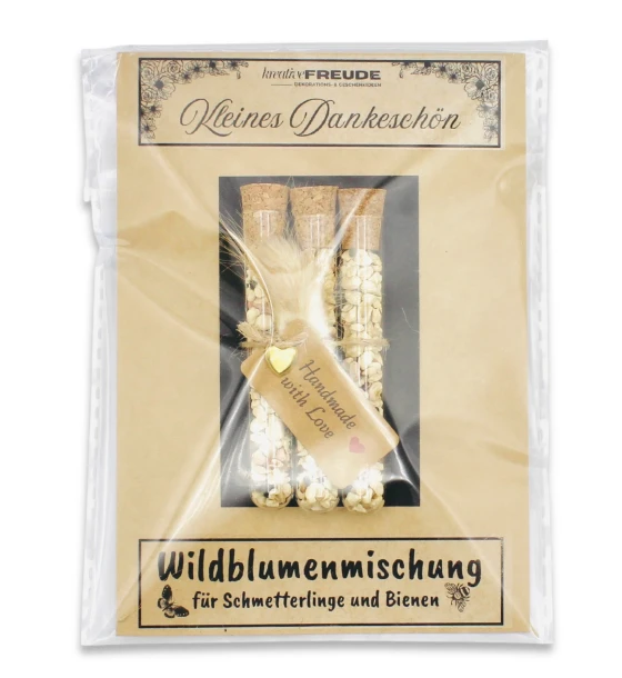 Mitbringsel "Wildblumenmischung" mit Gruß