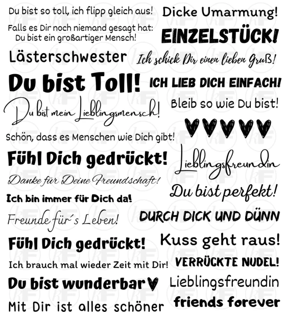 Kerzentattoos mit Sprüchen – Freundschaft – DIN A4