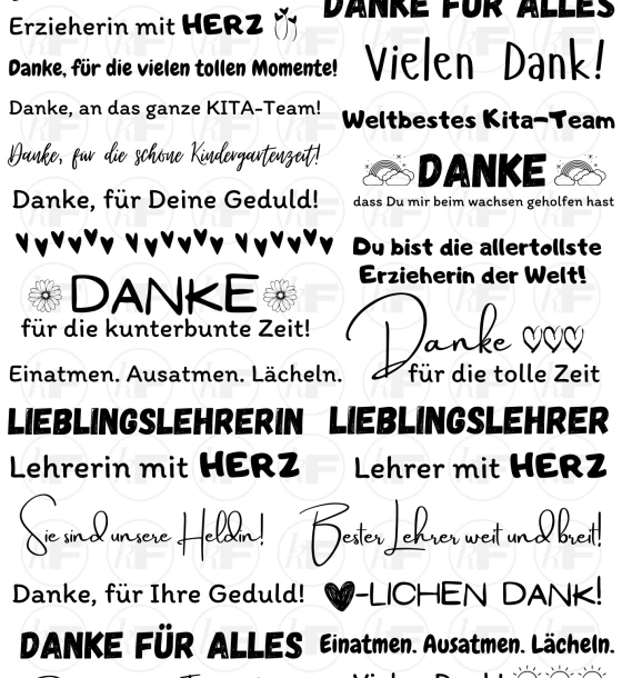 Kerzentattoos mit Sprüchen – Kita & Schule – DIN A4