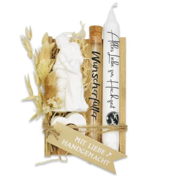 Hochzeitsgeschenk-Set “Die Verliebten” (1 Kerze)