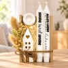 Geschenk-Set „Zum Einzug“ in Holzbox (2 Kerzen)