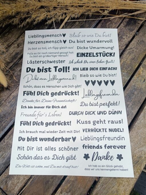 Kerzentattoos mit Sprüchen - Freundschaft - DIN A4