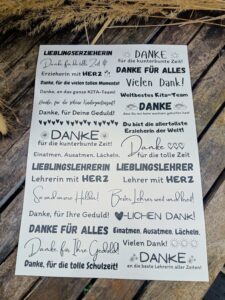 Kerzentattoos mit Dankessprüchen für Kita & Schule