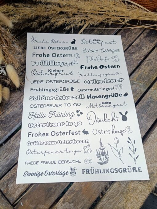 Kerzentattoos mit Sprüchen - Ostern - DIN A4