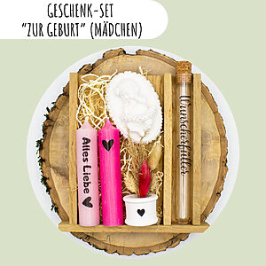 Geschenk-Set "Zur Geburt" für Mädchen