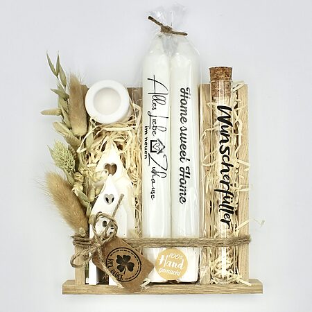 Geschenk-Set "Zum Einzug" in Holzbox