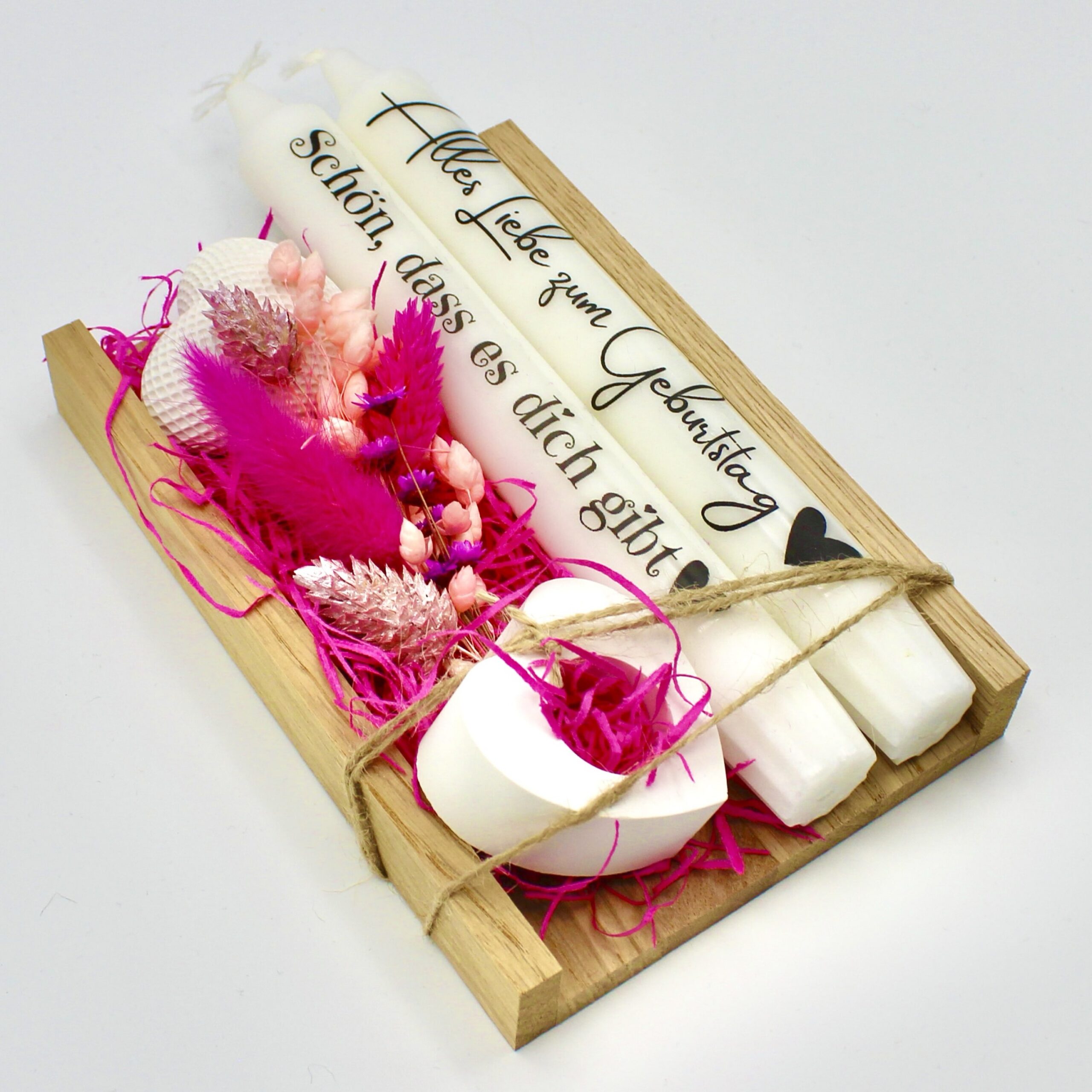 Geschenkset zum Geburtstag mit 2 Kerzen – Bild 2