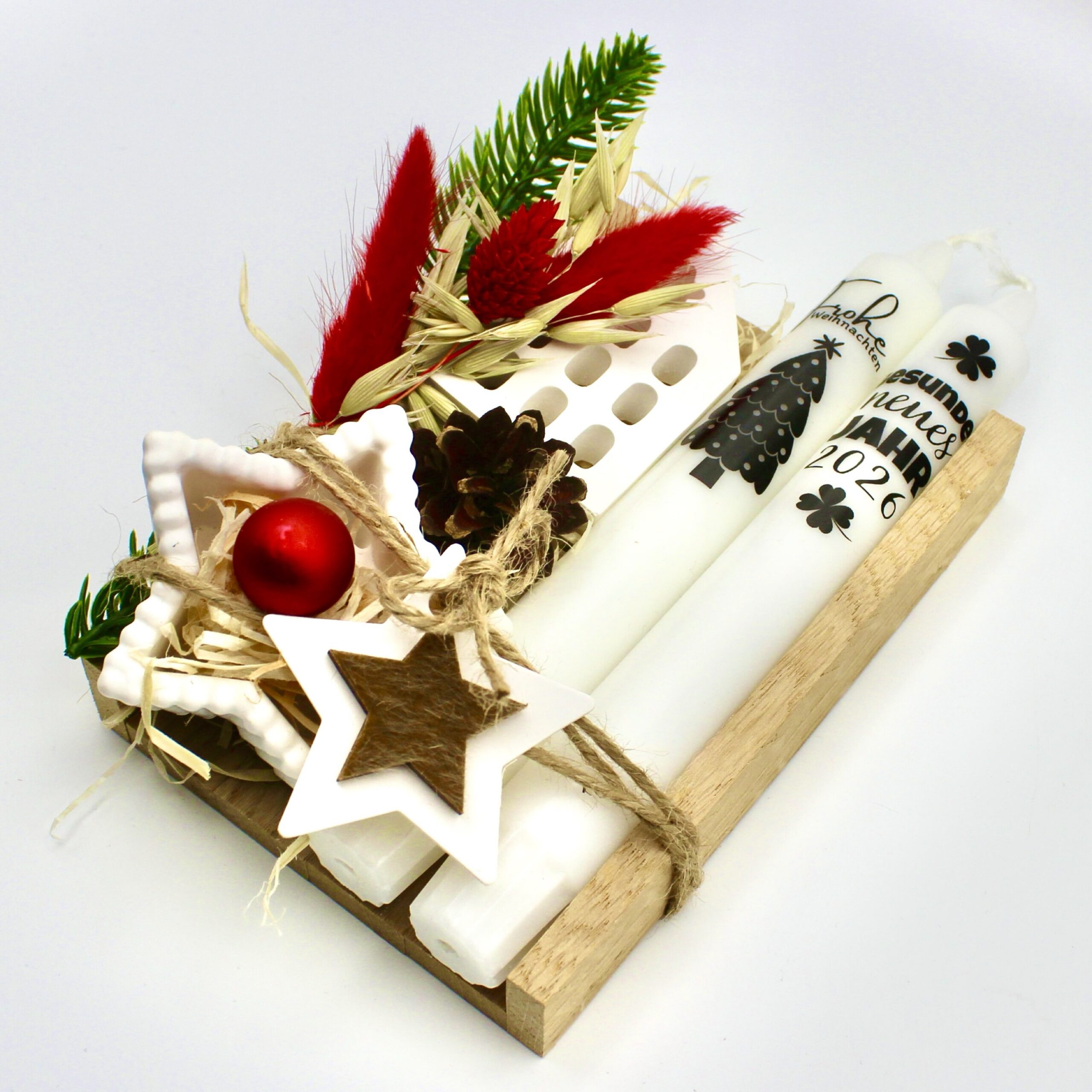 Weihnachtsgeschenk-Set "Frohe Weihnachten" in Holzbox – Bild 2