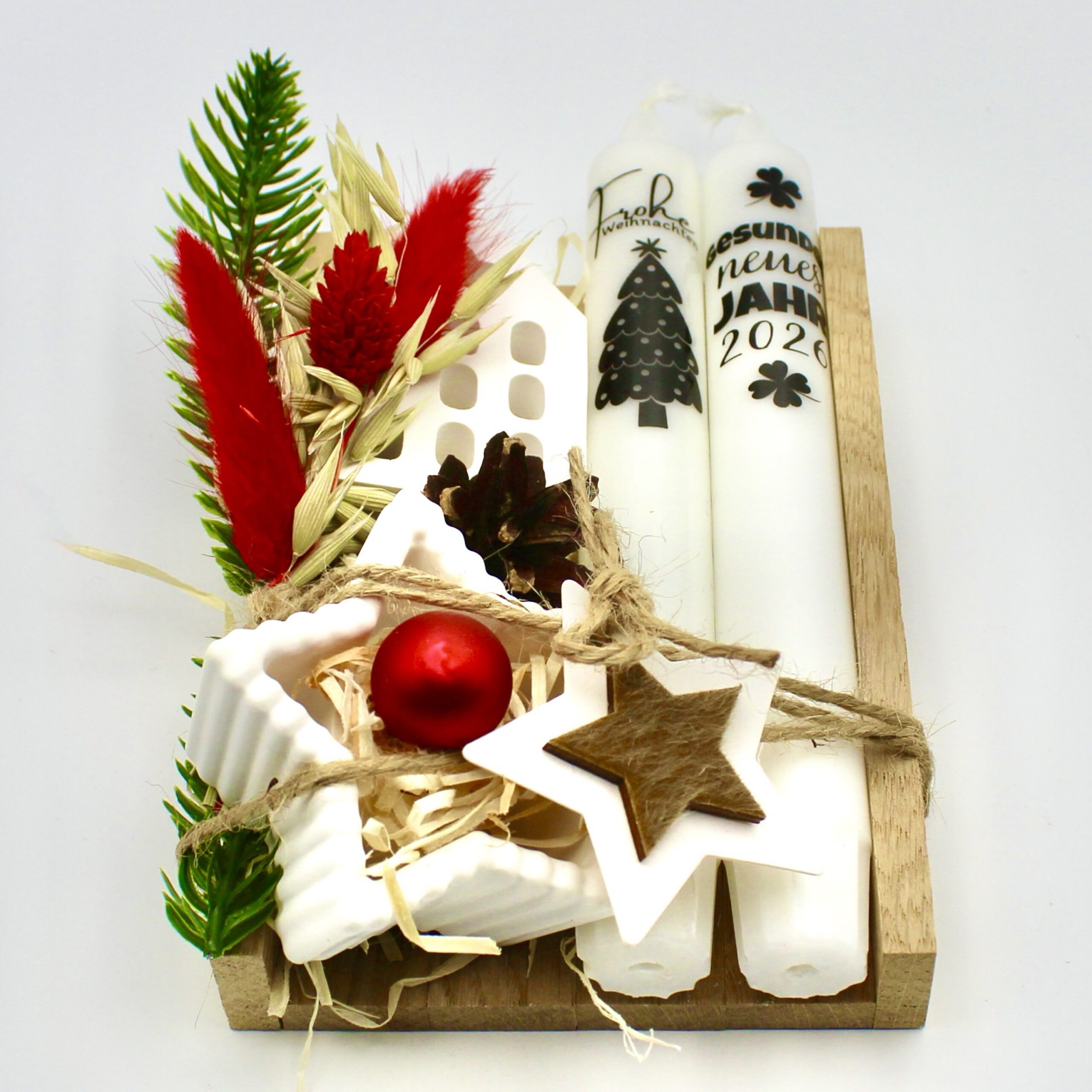 Weihnachtsgeschenk-Set "Frohe Weihnachten" in Holzbox – Bild 3